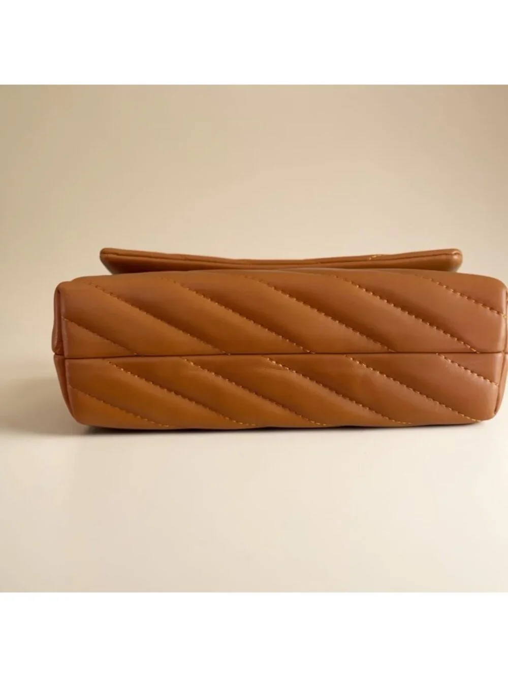 NWT Tory Burch Kira Chevron Leather Convertible Shoulder Bag Squash Orange